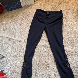 GAIAM Black Yoga Leggings with Subtle Logo